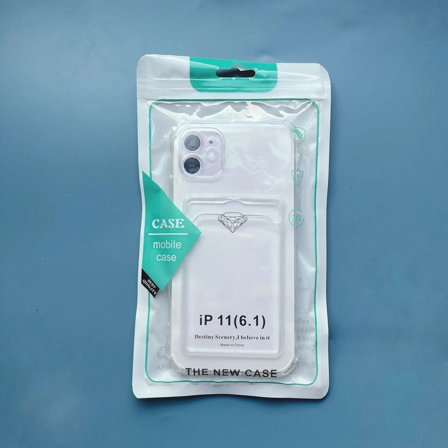 Shockproof Clear iPhone Case β Protective Back Cover with Card Pocket for iPhone 11β15 Series, Pro