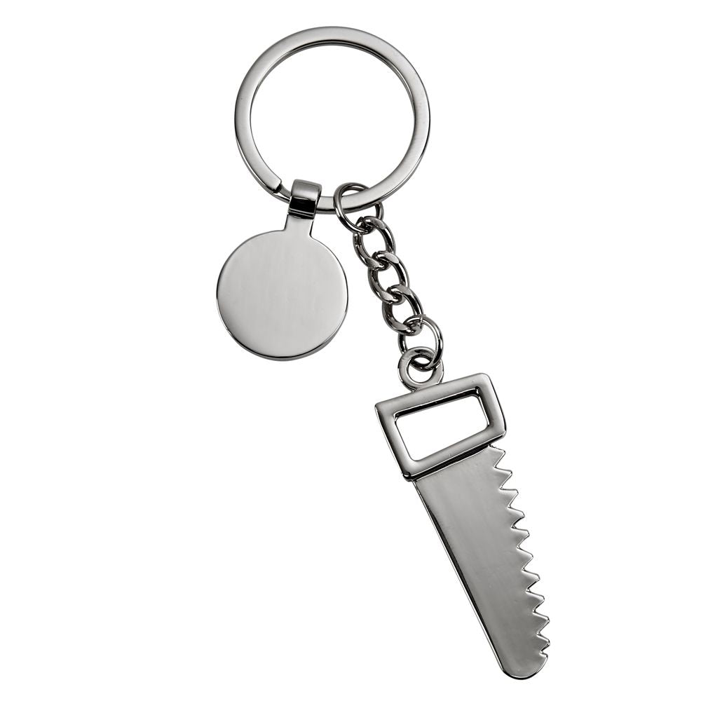 Saw Keychain with Engraving Tag, 4.75"-1