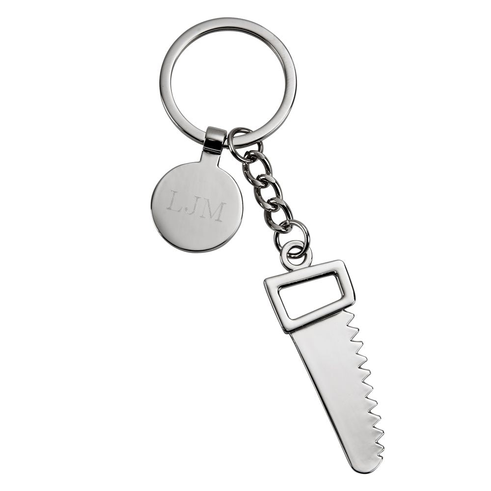 Saw Keychain with Engraving Tag, 4.75"-2