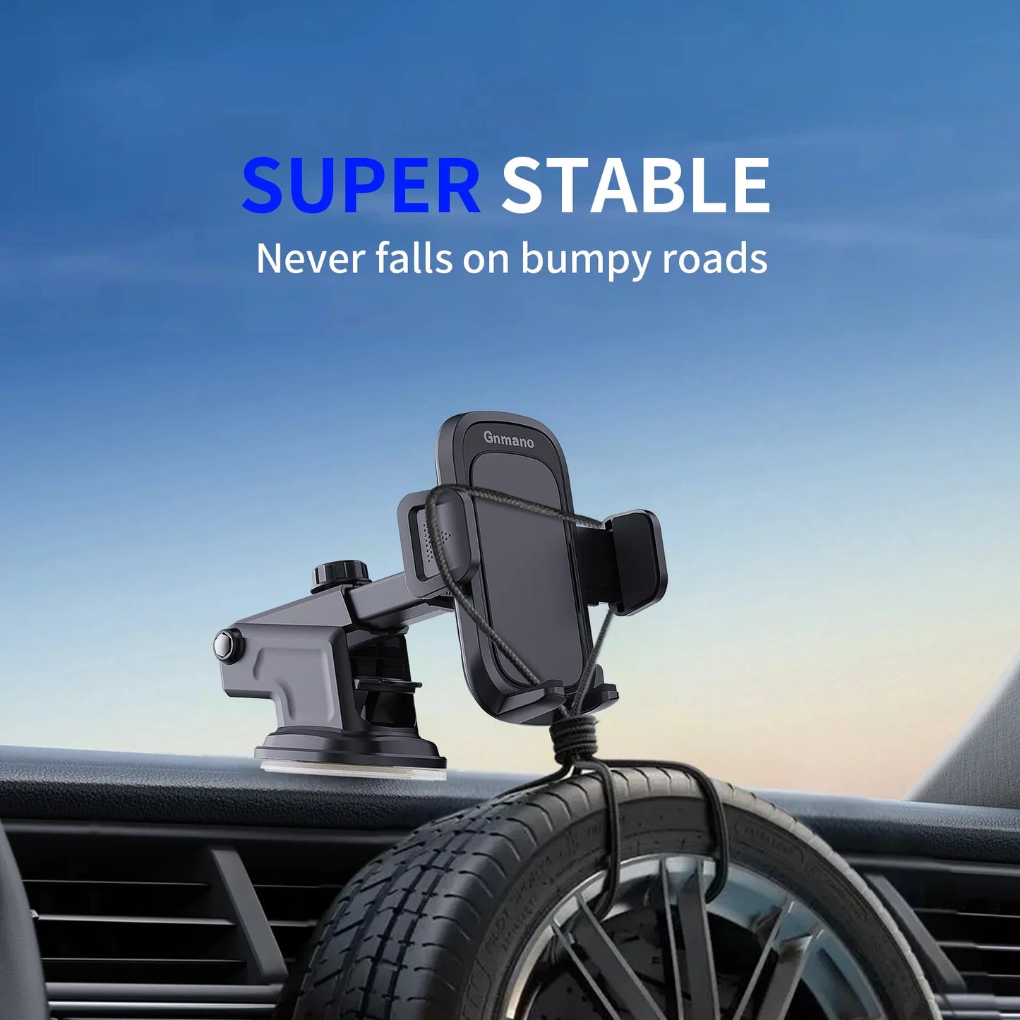 Car Phone Holder Stand Mount Powerful Suction for Dashboard Windshield Air Vent Accessories Automobile for IPhone 16 Smartphone