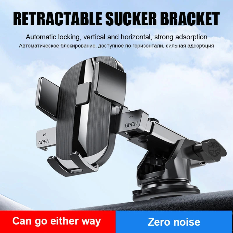 Adjustable Suction Car Phone Holder – Secure Mount for iPhone, Samsung & Huawei