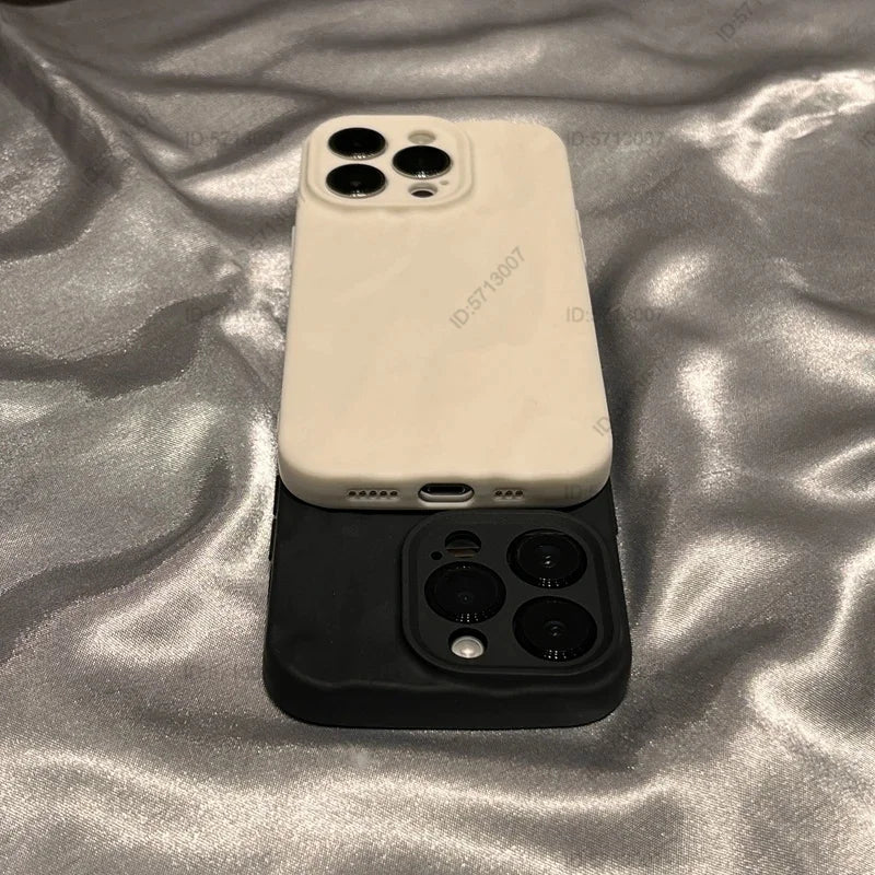 Fashion Silicone Folded Wrinkle iPhone Case – Soft Shockproof Bumper Cover for iPhone 11–15 Series, Pro Max