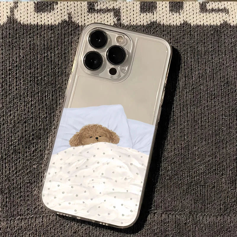 Dog & Cat Couple iPhone Case – Cute Cartoon Animal Shockproof Cover for iPhone 7–17 Series, Pro Max, Air, XS, XR, SE2