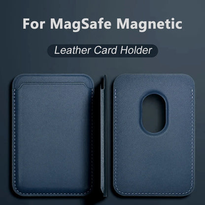 MagSafe Leather Wallet Phone Case – Magnetic Card Holder Cover for iPhone 12–14
