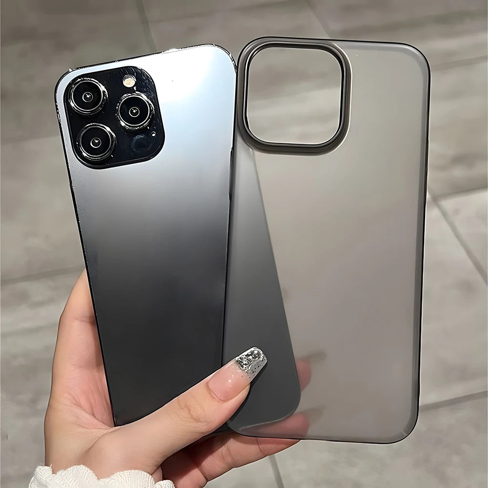 Translucent Matte iPhone Case – Soft TPU Shockproof Back Cover for iPhone 11–17 Series, Mini, Plus, Pro Max, Air