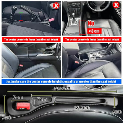 Car Seat Gap Filler – Leak-Proof Strip with Wallet & Phone Holder Organizer