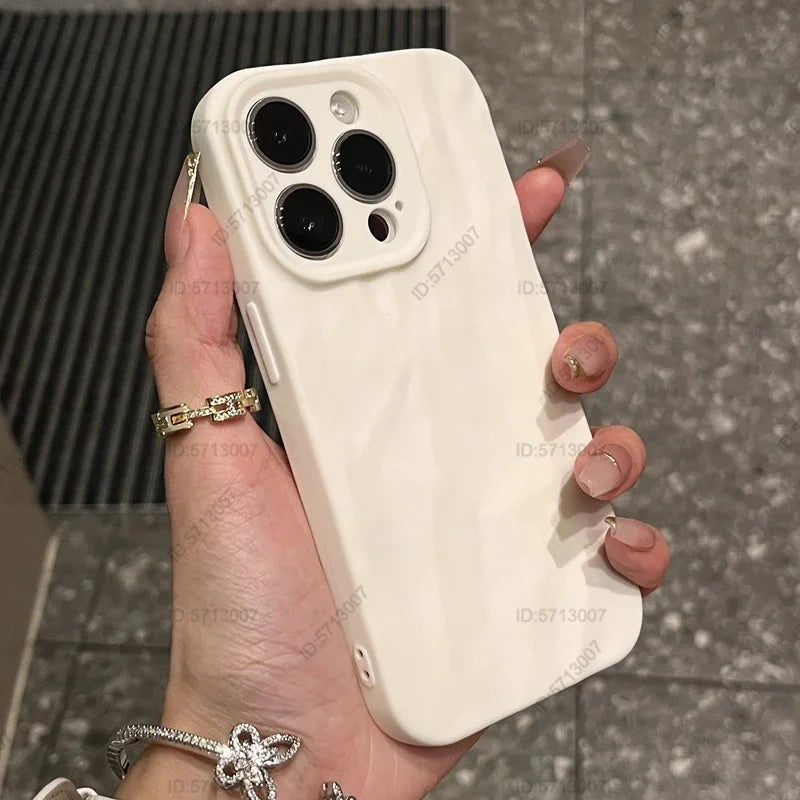 Fashion Silicone Folded Wrinkle iPhone Case – Soft Shockproof Bumper Cover for iPhone 11–15 Series, Pro Max
