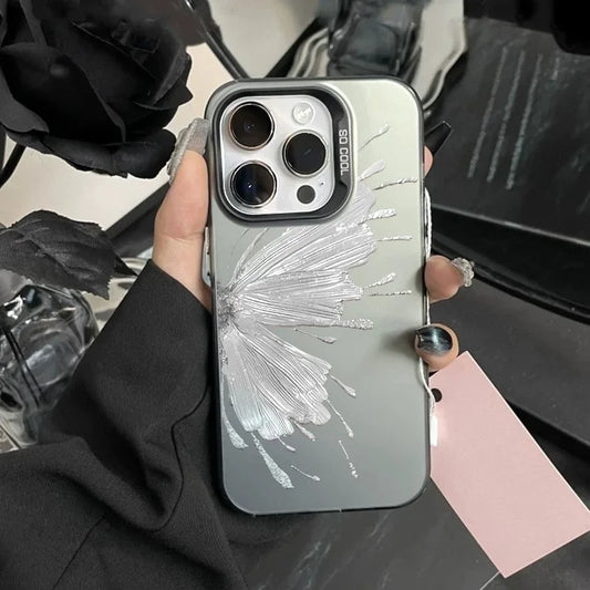 Colorful Hollow Butterfly iPhone Case – Shockproof Bumper Back Cover for iPhone 11–16 Series, Pro Max