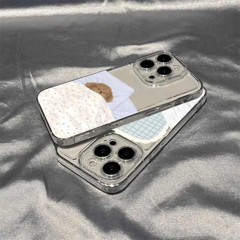 Dog & Cat Couple iPhone Case – Cute Cartoon Animal Shockproof Cover for iPhone 7–17 Series, Pro Max, Air, XS, XR, SE2