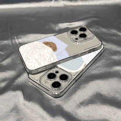 Dog & Cat Couple iPhone Case – Cute Cartoon Animal Shockproof Cover for iPhone 7–17 Series, Pro Max, Air, XS, XR, SE2