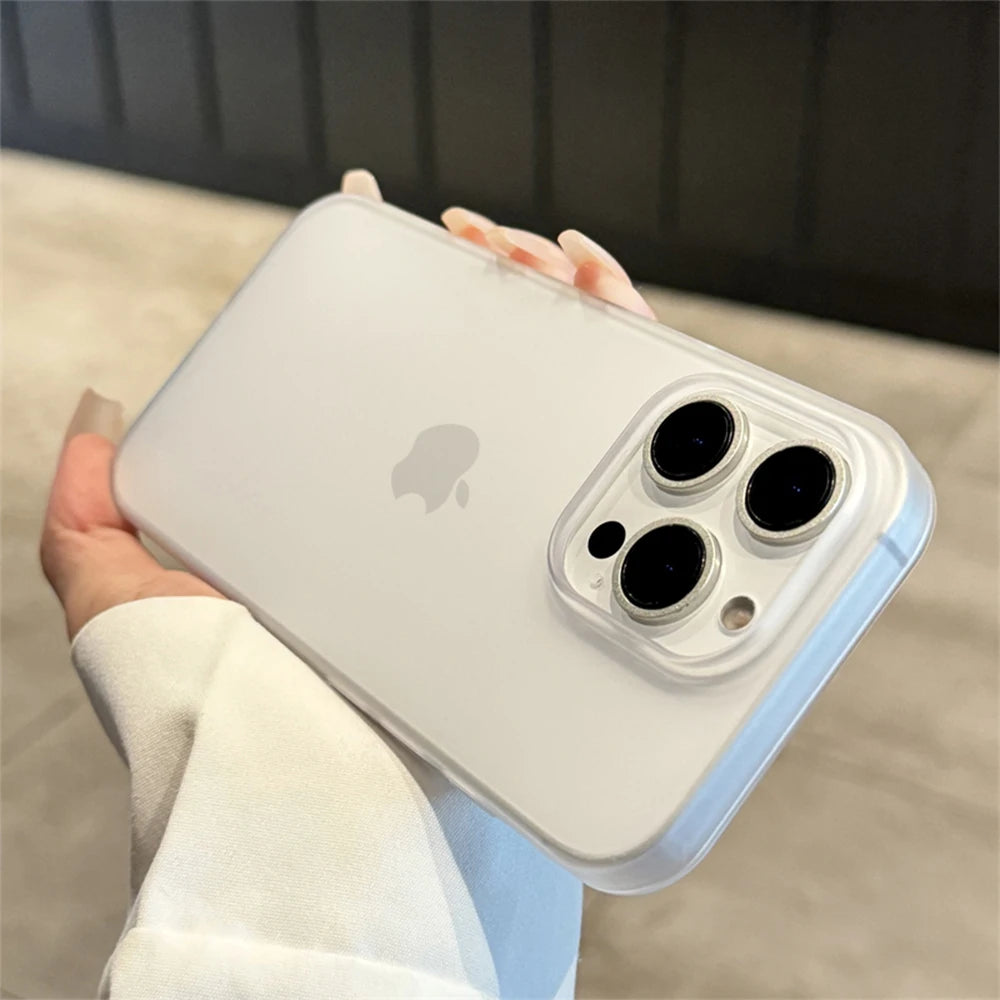 Soft Matte Candy iPhone Case – Transparent Shockproof Silicone Bumper Cover for iPhone 8–16 Series, Pro Max & Plus