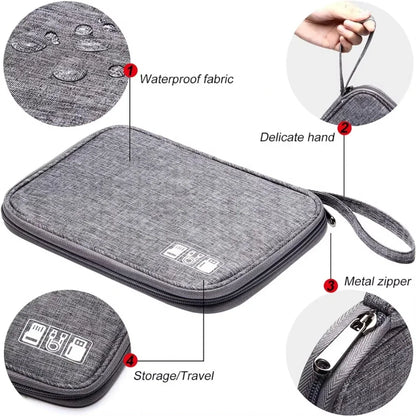NNBILI Cable Storage Bags System Kit Case USB Charger Data phone Earphone Wire Pen Power Bank Digital Gadget Devices