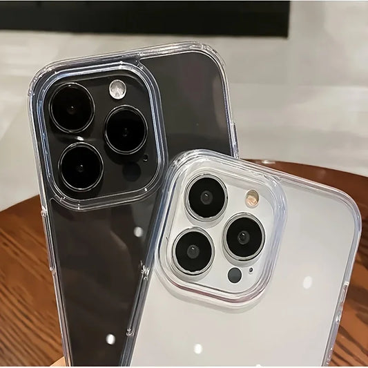 Ultra Thin Clear iPhone Case – Transparent Acrylic Shockproof Back Cover for iPhone 11–17 Series, Plus, Pro Max