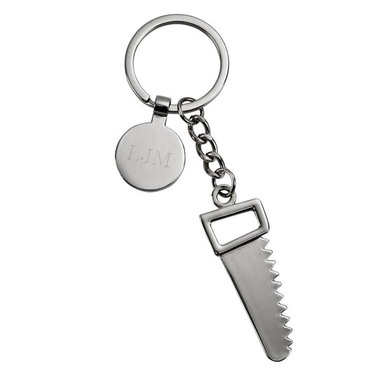 Saw Keychain with Engraving Tag, 4.75"-0