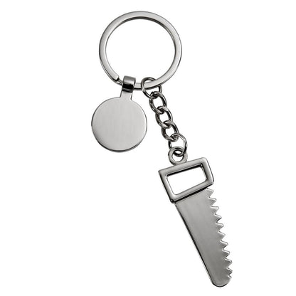 Saw Keychain with Engraving Tag, 4.75"-1