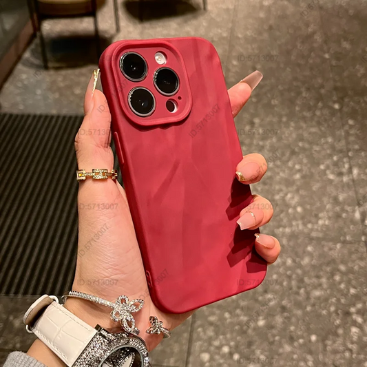 Fashion Silicone Folded Wrinkle iPhone Case – Soft Shockproof Bumper Cover for iPhone 11–15 Series, Pro Max