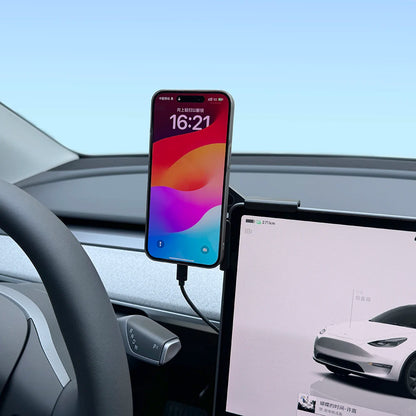 Tesla Model 3/Y Highland 2025 Phone Mount – 15W MagSafe Wireless Charger Holder