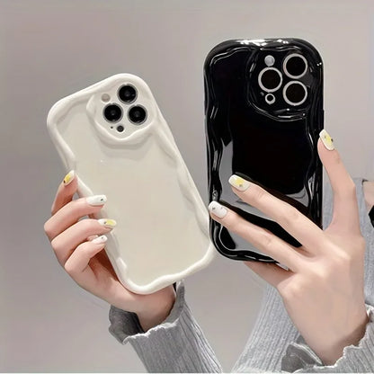 3D Wave Cute Samsung Case – Casual Shockproof Cover for Galaxy S21–S25 Ultra, S24 FE, A25–A56 Series