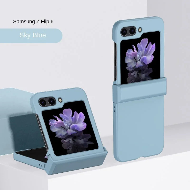 Slim Hard Shell Flip Case – Skin Feel Shockproof Cover with Hinge Protection for Samsung Galaxy Z Flip 3–7