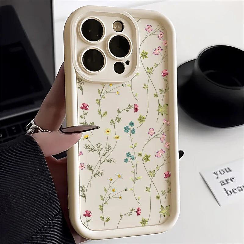 🌸Floral Silicone iPhone Case🌸 – Shockproof Candy Soft Cover for iPhone 16, 15 Pro Max, 14, 13, 12, 11, XS, XR, SE & More