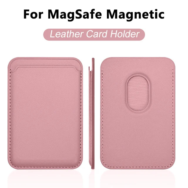 MagSafe Leather Wallet Phone Case – Magnetic Card Holder Cover for iPhone 12–14