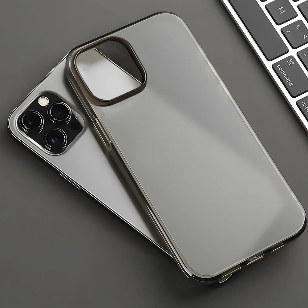 Translucent Matte iPhone Case – Soft TPU Shockproof Back Cover for iPhone 11–17 Series, Mini, Plus, Pro Max, Air