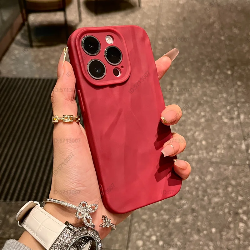 Fashion Silicone Folded Wrinkle iPhone Case – Soft Shockproof Bumper Cover for iPhone 11–15 Series, Pro Max