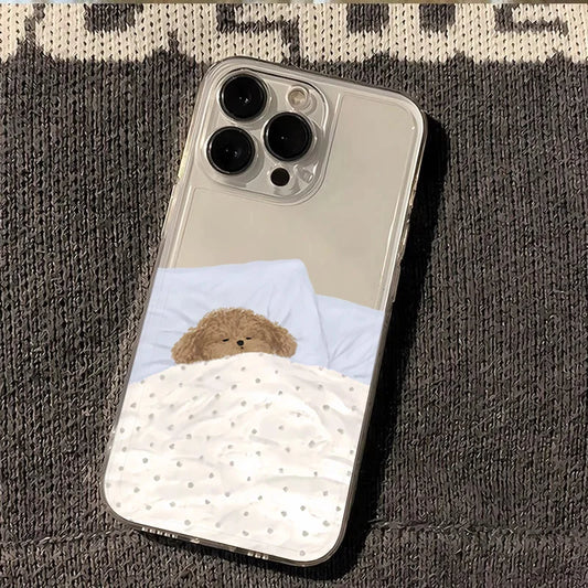 Dog & Cat Couple iPhone Case – Cute Cartoon Animal Shockproof Cover for iPhone 7–17 Series, Pro Max, Air, XS, XR, SE2