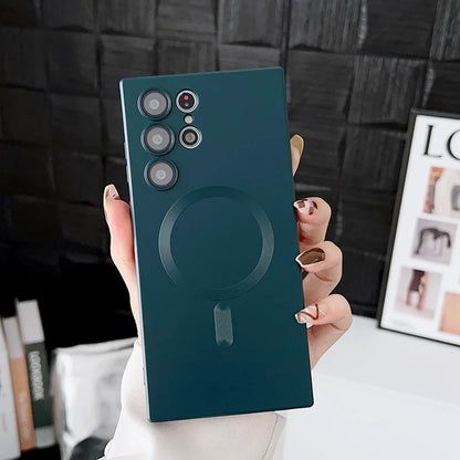 Premium Magnetic Samsung Case – TPU Soft Cover with Wireless Charging for S25/S24/S23/S22/S21/S20 & Note Series