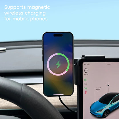 Tesla Model 3/Y Highland 2025 Phone Mount – 15W MagSafe Wireless Charger Holder