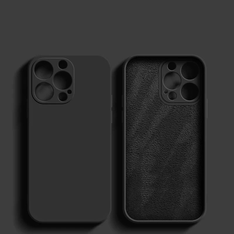 Liquid Silicone iPhone Case – Soft Shockproof Back Cover with Camera Protection for iPhone 11–15 Series, Pro Max & Plus