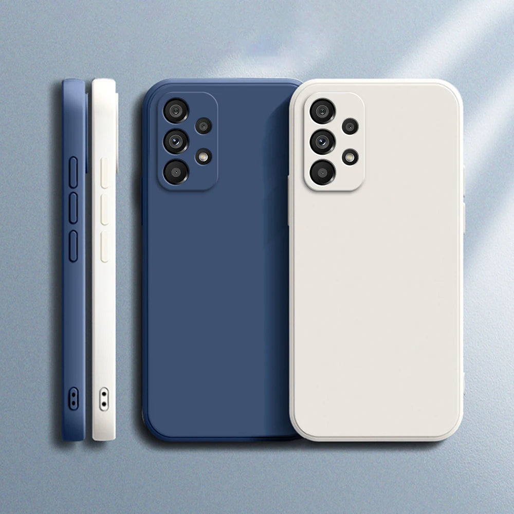 Original Silicone Samsung Case – Soft Shockproof Cover with Camera Protection for Galaxy A32–A54 5G & More