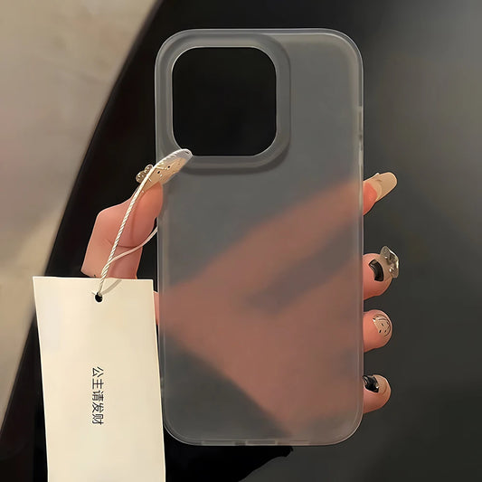 Translucent Matte iPhone Case – Soft TPU Shockproof Back Cover for iPhone 11–17 Series, Mini, Plus, Pro Max, Air