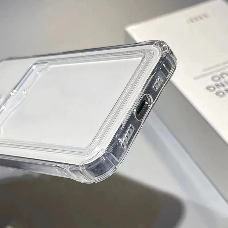 Shockproof Clear iPhone Case – Protective Back Cover with Card Pocket for iPhone 11–15 Series, Pro