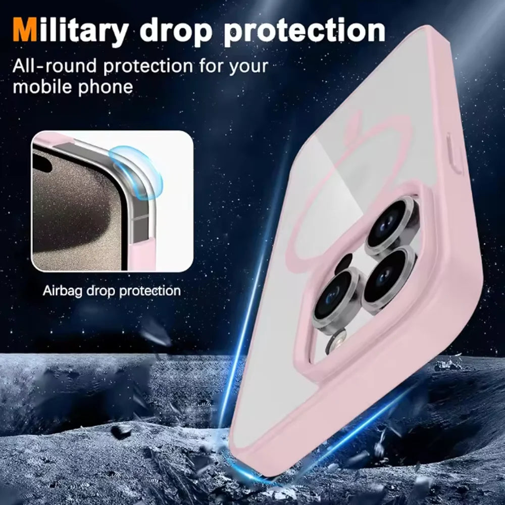 Luxury Macaron iPhone Case – MagSafe Magnetic Wireless Charger Cover for iPhone 11–16, Mini, Plus, Pro & Pro Max
