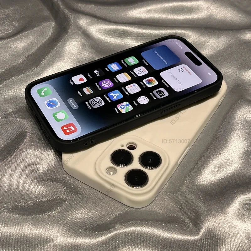 Fashion Silicone Folded Wrinkle iPhone Case – Soft Shockproof Bumper Cover for iPhone 11–15 Series, Pro Max
