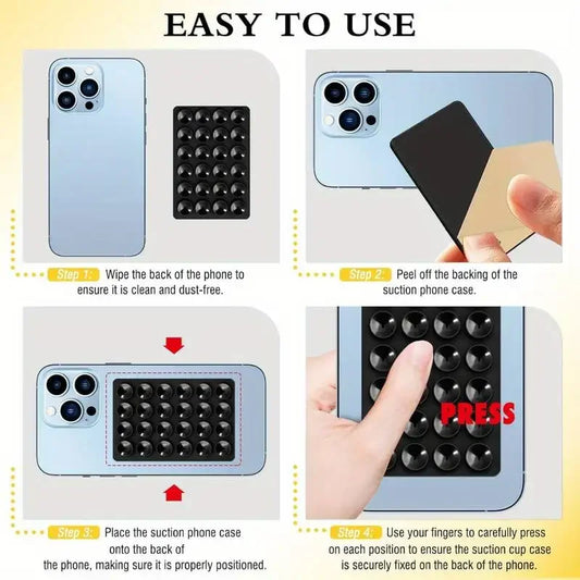 Multifunctional Suction Phone Holder Mat – Anti-Slip Stand & Mount Sticker