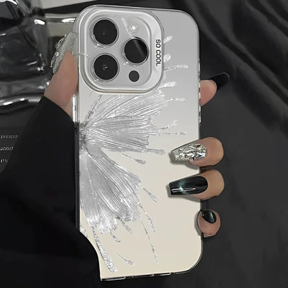 Colorful Hollow Butterfly iPhone Case – Shockproof Bumper Back Cover for iPhone 11–16 Series, Pro Max