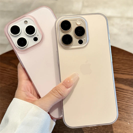 Soft Matte Candy iPhone Case – Transparent Shockproof Silicone Bumper Cover for iPhone 8–16 Series, Pro Max & Plus