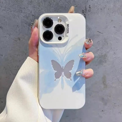 Colorful Hollow Butterfly iPhone Case – Shockproof Bumper Back Cover for iPhone 11–16 Series, Pro Max