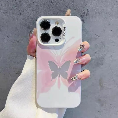 Colorful Hollow Butterfly iPhone Case – Shockproof Bumper Back Cover for iPhone 11–16 Series, Pro Max