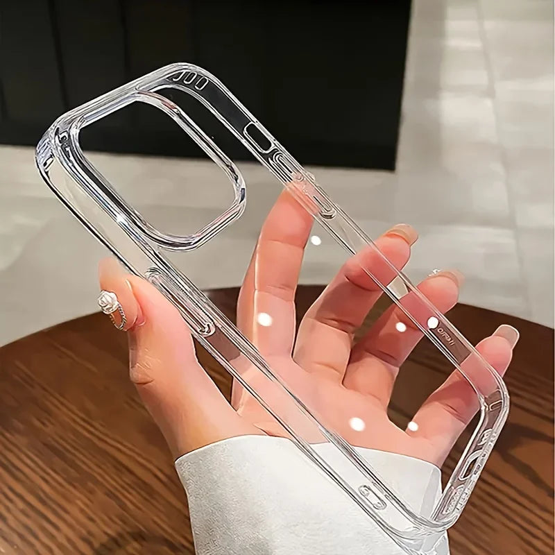 Ultra Thin Clear iPhone Case – Transparent Acrylic Shockproof Back Cover for iPhone 11–17 Series, Plus, Pro Max