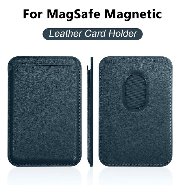 MagSafe Leather Wallet Phone Case – Magnetic Card Holder Cover for iPhone 12–14