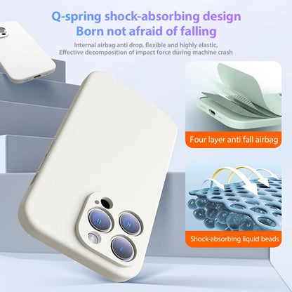Liquid Silicone iPhone Case – Soft Shockproof Back Cover with Camera Protection for iPhone 11–15 Series, Pro Max & Plus