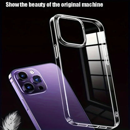 Ultra Thin Clear iPhone Case – Transparent Acrylic Shockproof Back Cover for iPhone 11–17 Series, Plus, Pro Max