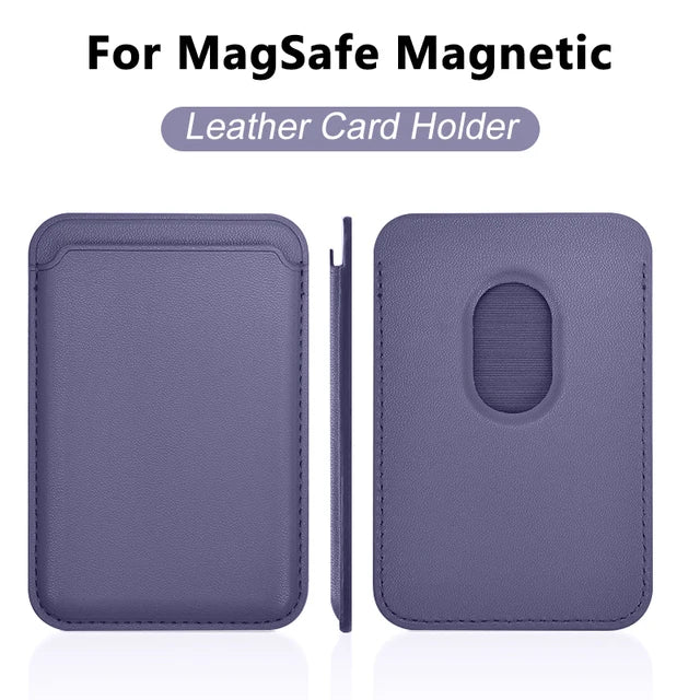 MagSafe Leather Wallet Phone Case – Magnetic Card Holder Cover for iPhone 12–14