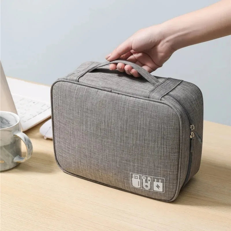 Waterproof Cable Organizer Bag – Travel Storage for Cables, Chargers & Gadgets