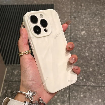 Fashion Silicone Folded Wrinkle iPhone Case – Soft Shockproof Bumper Cover for iPhone 11–15 Series, Pro Max