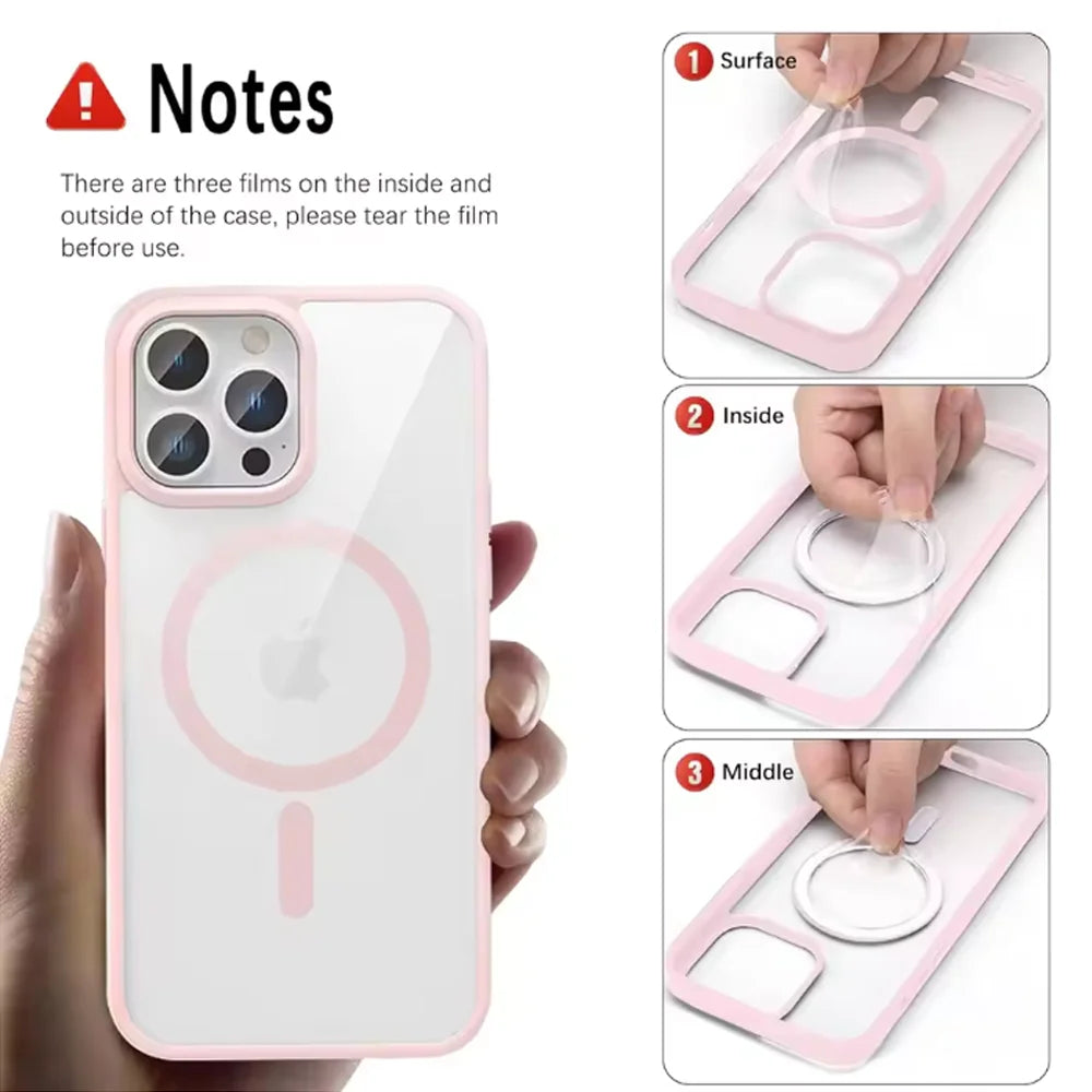 Luxury Macaron iPhone Case – MagSafe Magnetic Wireless Charger Cover for iPhone 11–16, Mini, Plus, Pro & Pro Max