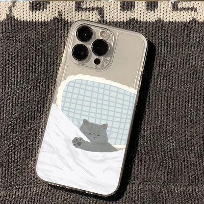 Dog & Cat Couple iPhone Case – Cute Cartoon Animal Shockproof Cover for iPhone 7–17 Series, Pro Max, Air, XS, XR, SE2